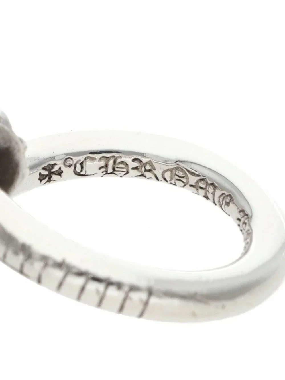 Chrome Hearts Nail Crsball Cross Ball Silver Ring